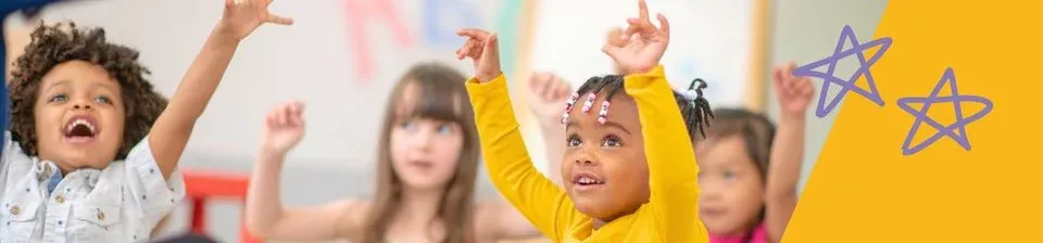 Children practicing physical development activities